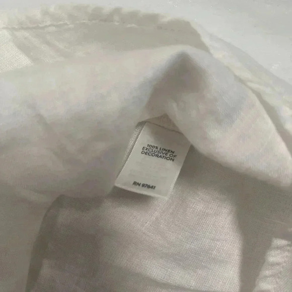 J. Jill Love Linen  100% Linen Top White - Picture 8 of 8